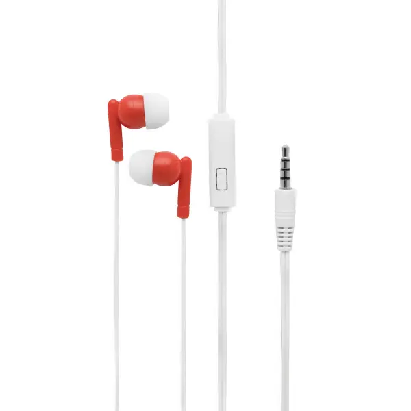 In Ear headphones LISTEN&TALK, red 56-0406263 czerwony - Promotional items with the logo